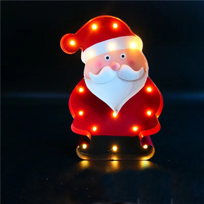 metal santa with LED table deo